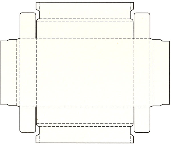 盤(pán)式組裝加壁厚結(jié)構(gòu)紙盒展開(kāi)圖