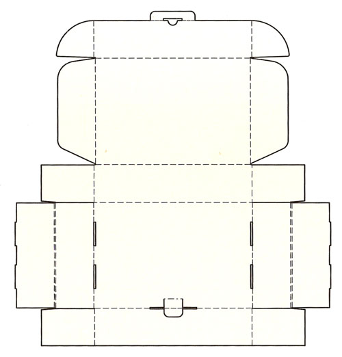 雙保險(xiǎn)插鎖帶蓋盤(pán)式結(jié)構(gòu)盒展開(kāi)圖