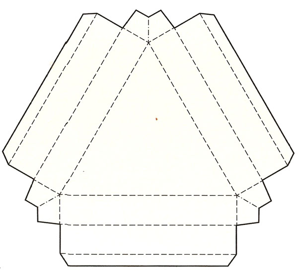 三角形盤(pán)式結(jié)構(gòu)包裝盒展開(kāi)圖